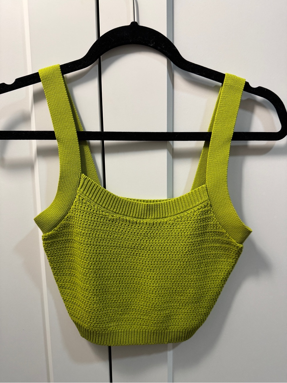 Forever 21 Lime Green Knit Square Neck Crop Top